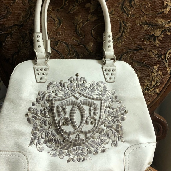 Sharif Handbags - Sharif original luxury Leather 3D logo Design white 10x14x5 in.